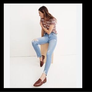Madewell 9" High-Rise Skinny Jeans in Ontario Wash: Distressed-Hem Edition SZ 28